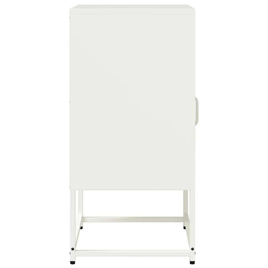 Table de chevet blanc 36x39x78 cm acier laminé à froid - 7