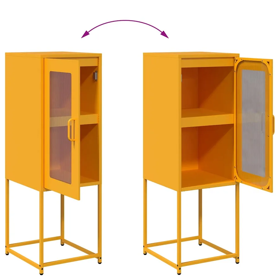 Buffet jaune moutarde 36x39x107 cm acier laminé à froid - 10