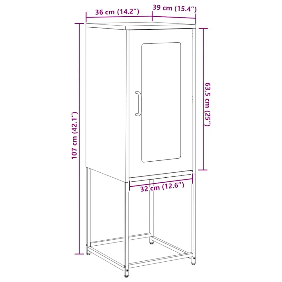 Buffet jaune moutarde 36x39x107 cm acier laminé à froid - 14