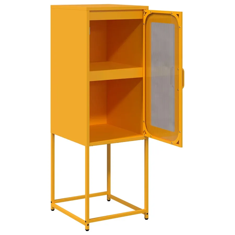 Buffet jaune moutarde 36x39x107 cm acier laminé à froid - 7