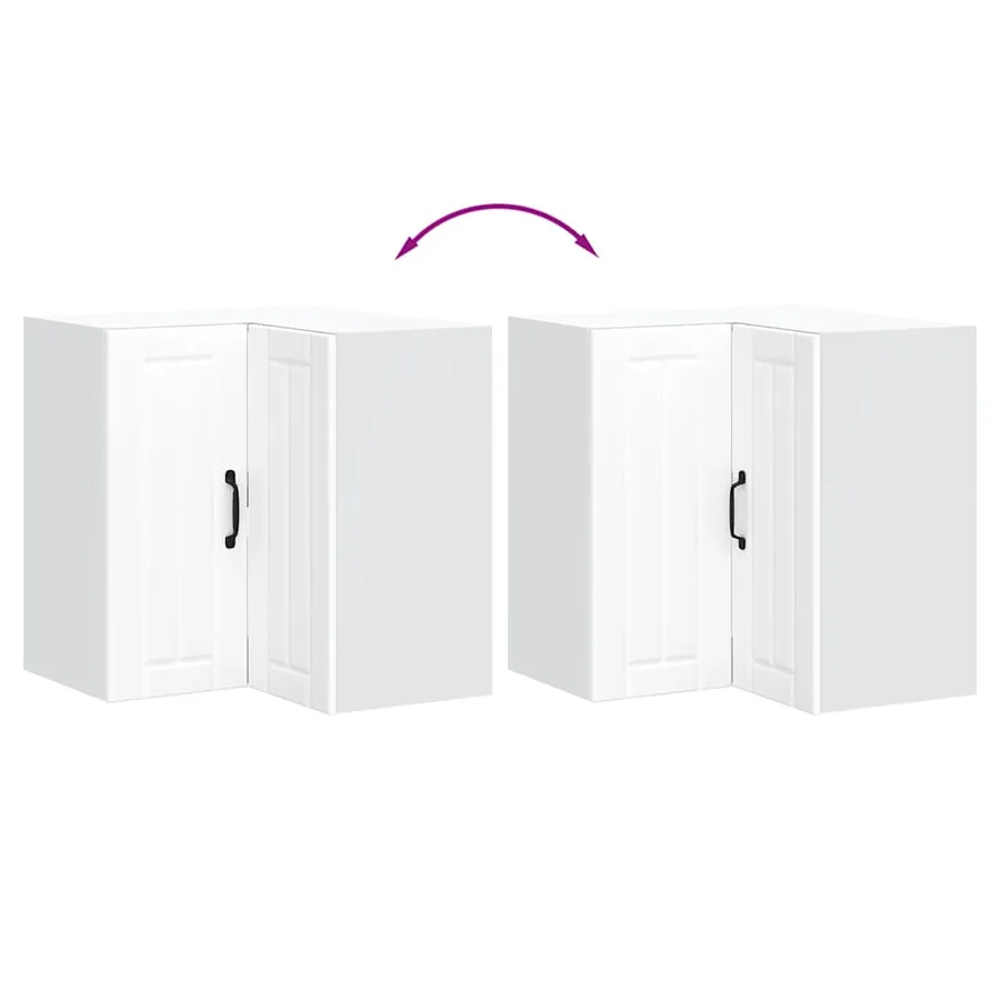 Armoire d'angle murale de cuisine Lucca blanc bois d'ingénierie - 8