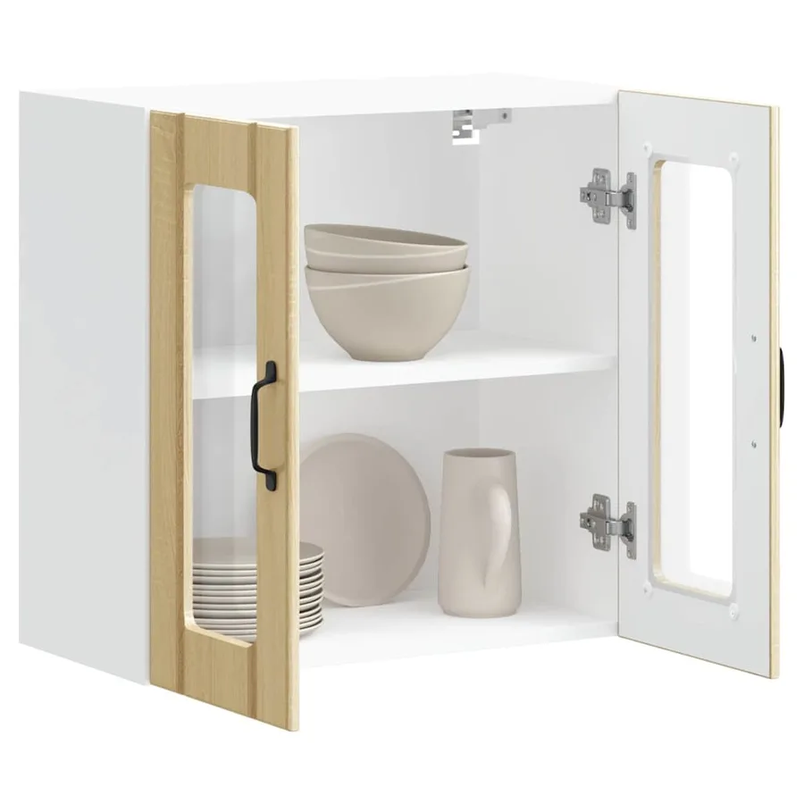 Armoire murale de cuisine avec porte vitrée "Lucca" en chêne Sonoma - 5