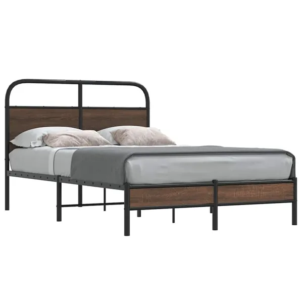 Cadre de lit sans matelas 135x190 cm chêne marron