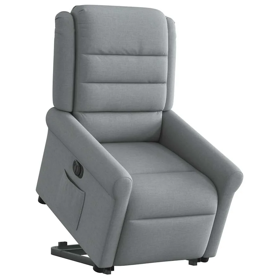 Fauteuil inclinable électrique gris clair tissu - 2