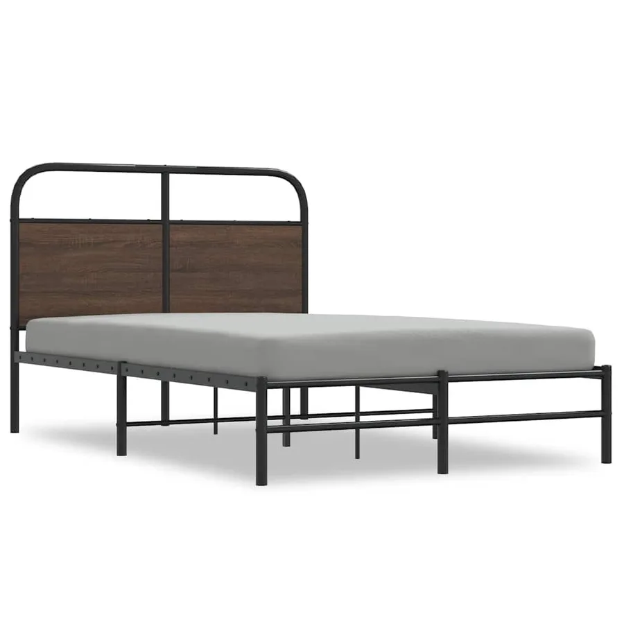 Cadre de lit sans matelas 120x190 cm chêne marron - 2