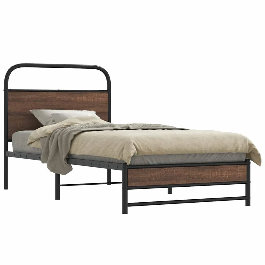 Cadre de lit sans matelas 100x200 cm chêne marron