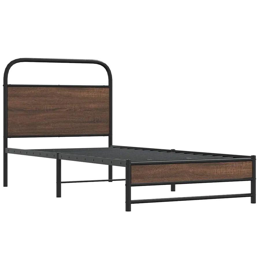 Cadre de lit sans matelas 100x200 cm chêne marron - 3