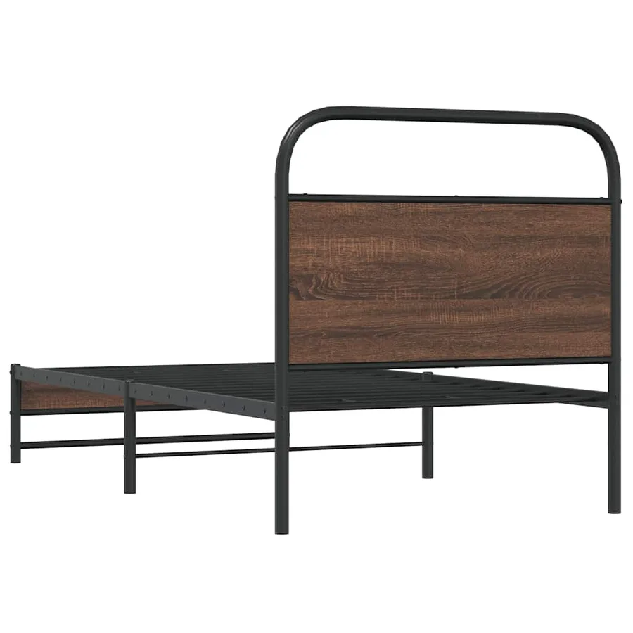 Cadre de lit sans matelas 100x200 cm chêne marron - 7