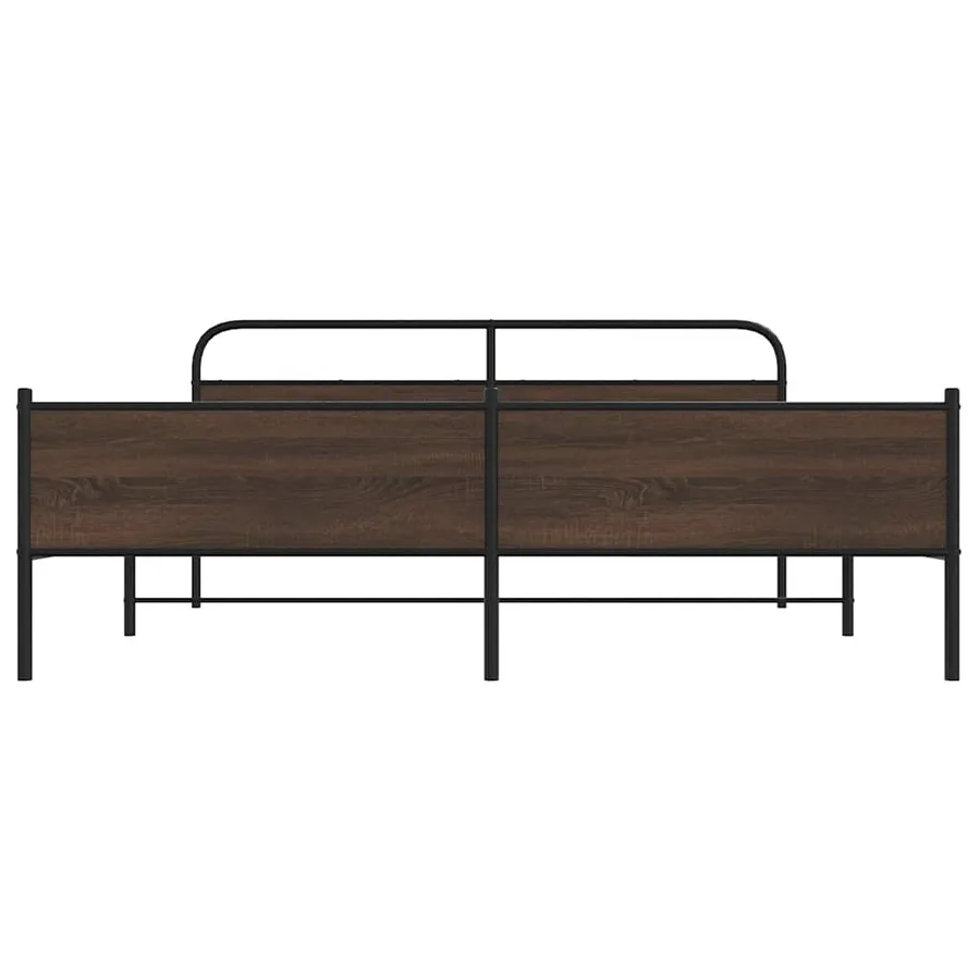 Cadre de lit en métal sans matelas chêne marron 200x200 cm - 5