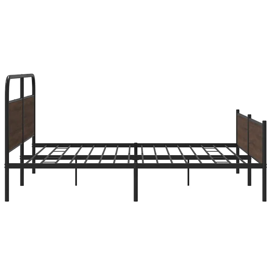 Cadre de lit en métal sans matelas chêne marron 200x200 cm - 6