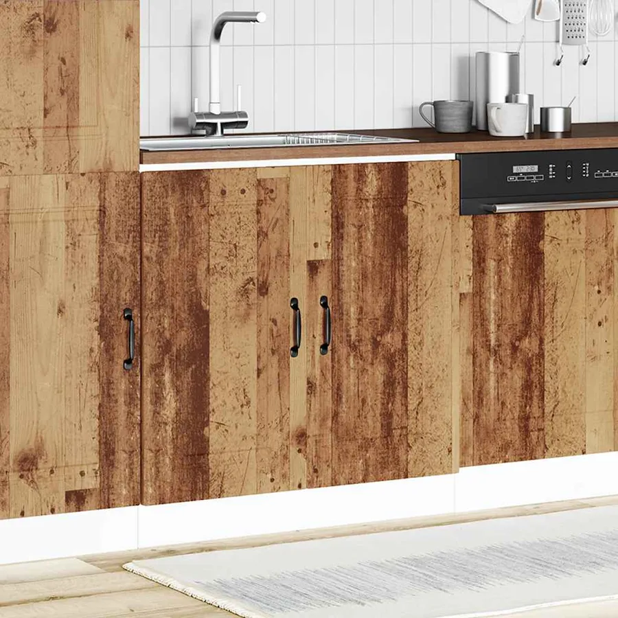 Meuble bas pour évier Kalmar noir 80x46x81,5 cm bois ingénierie - 3
