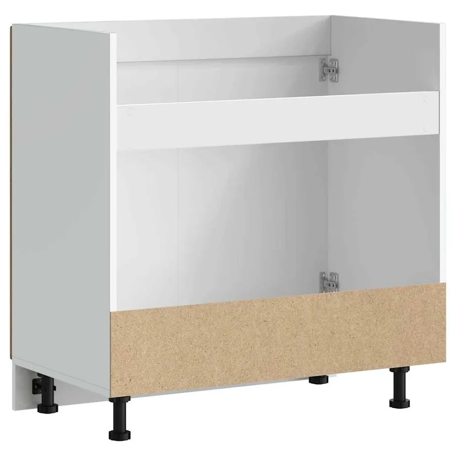 Meuble bas pour évier Kalmar noir 80x46x81,5 cm bois ingénierie - 7