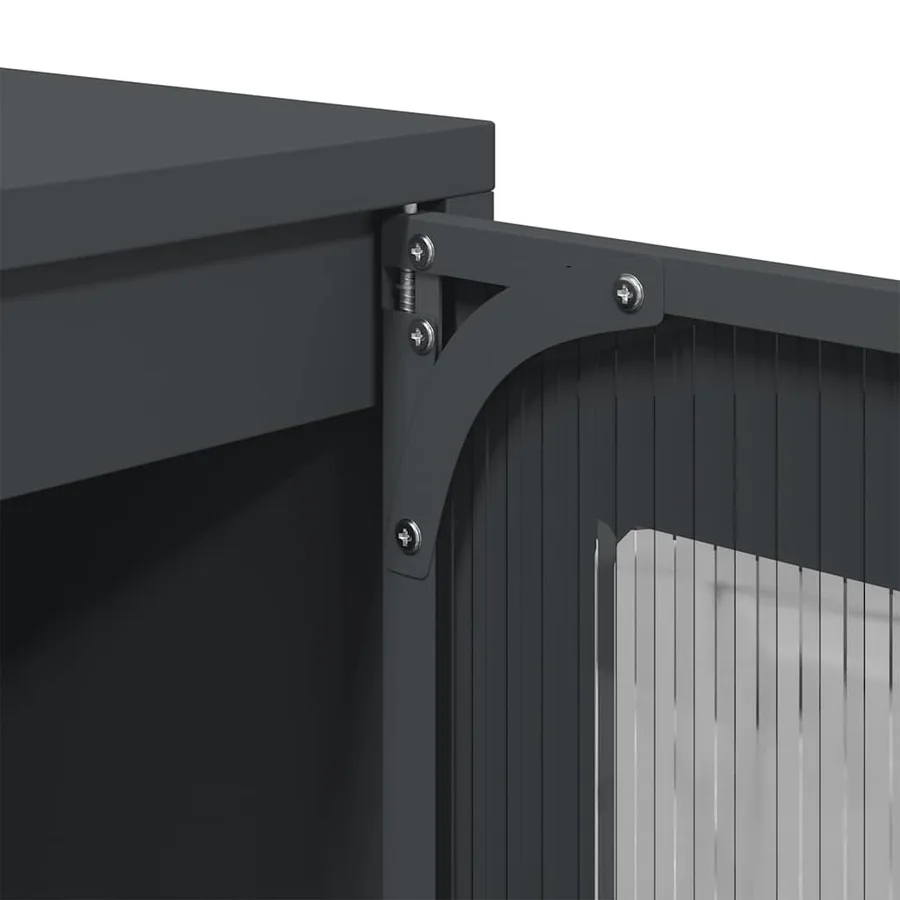 Buffet haut anthracite 68x39x111,5 cm acier - 10