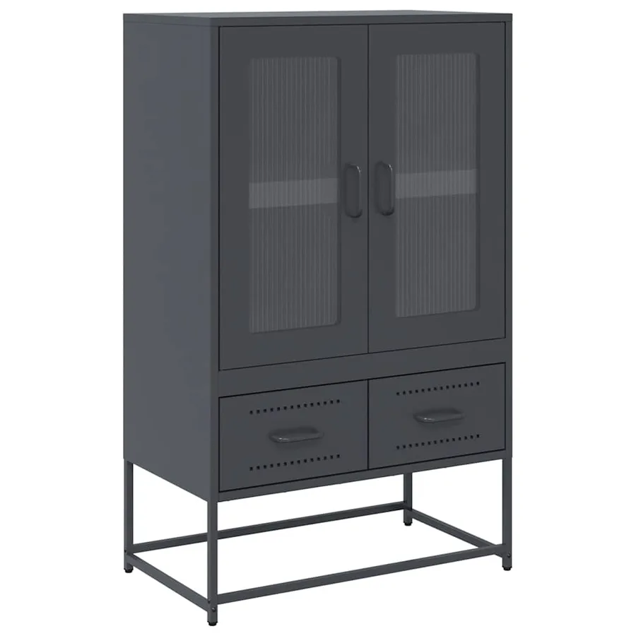 Buffet haut anthracite 68x39x111,5 cm acier - 2