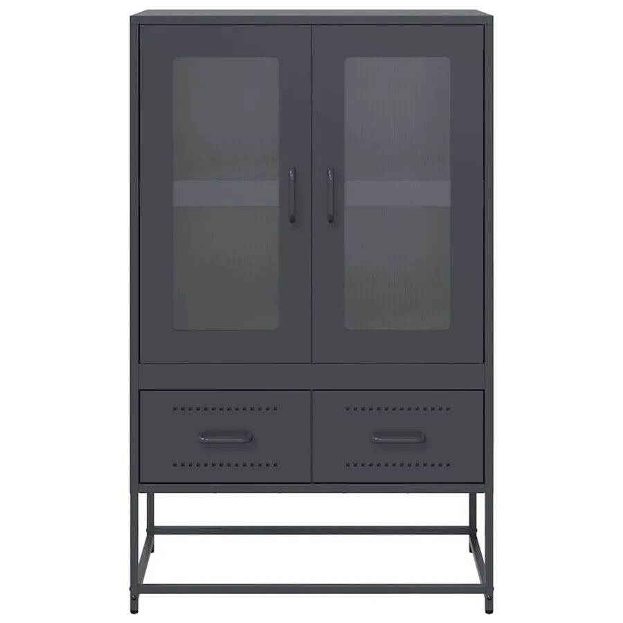 Buffet haut anthracite 68x39x111,5 cm acier - 5