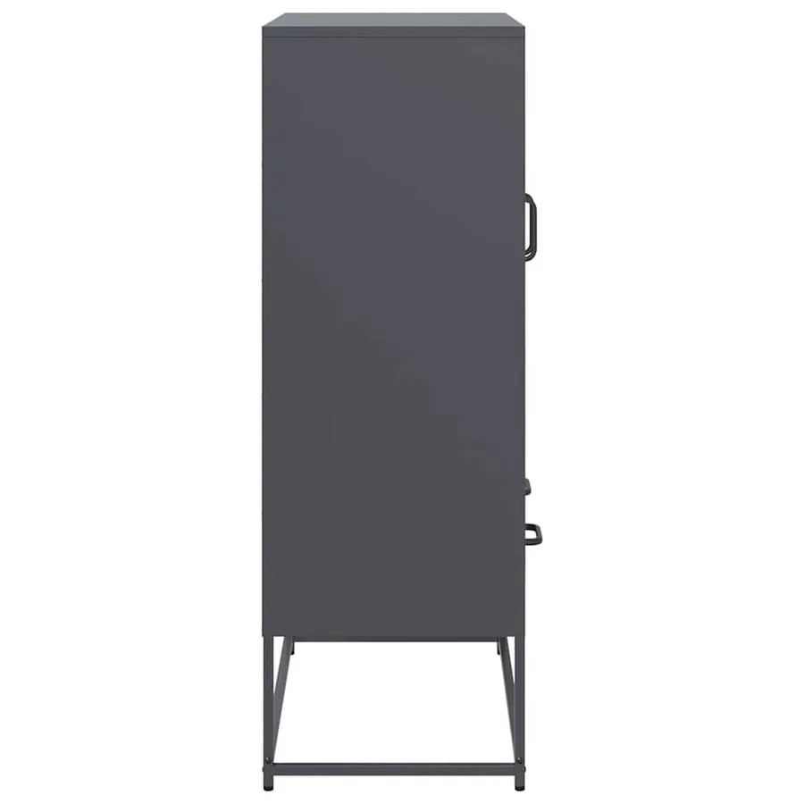 Buffet haut anthracite 68x39x111,5 cm acier - 7