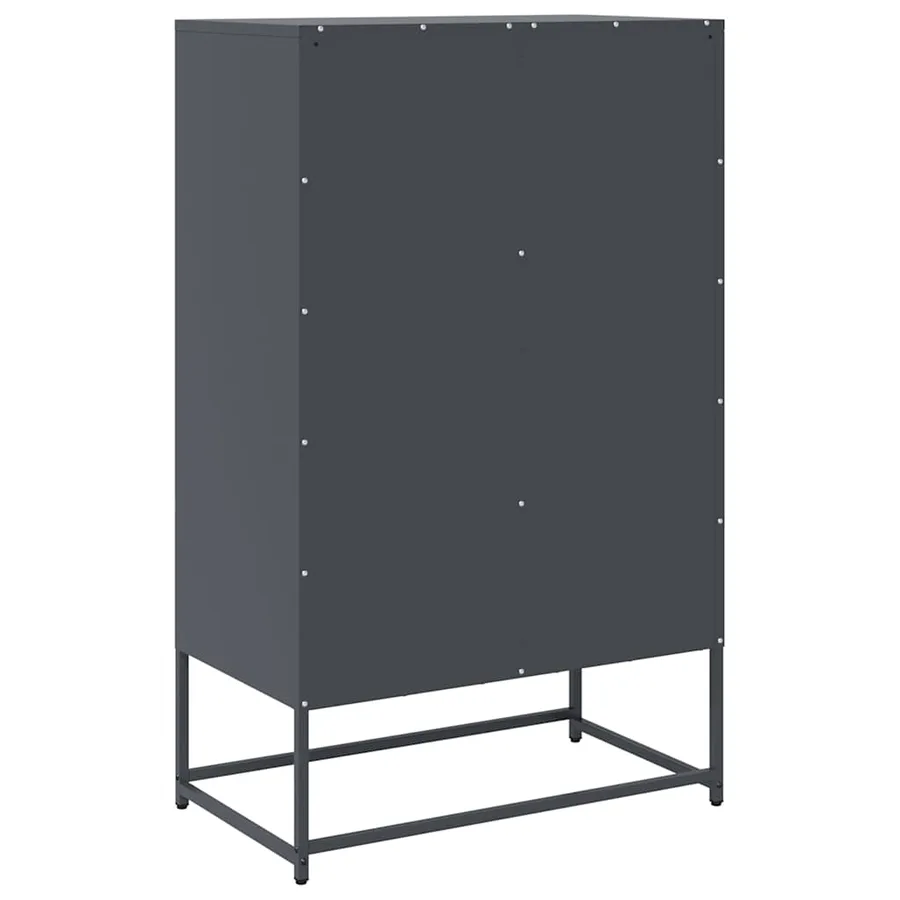 Buffet haut anthracite 68x39x111,5 cm acier - 8