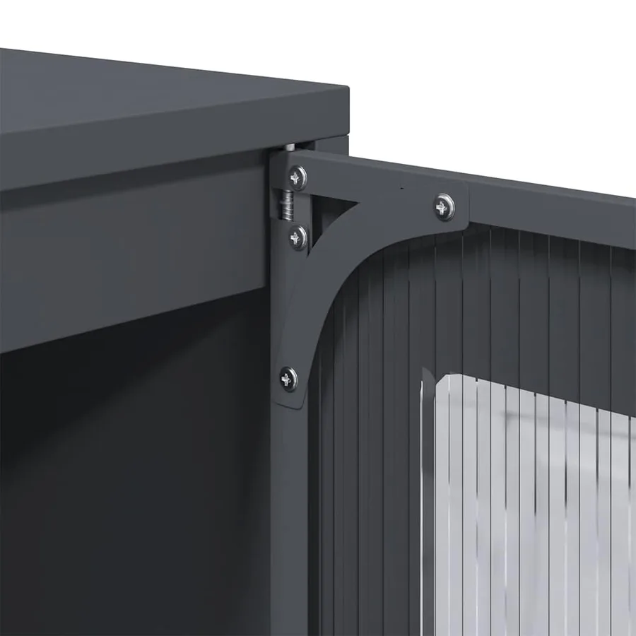 Buffet haut anthracite 68x39x123 cm acier - 10