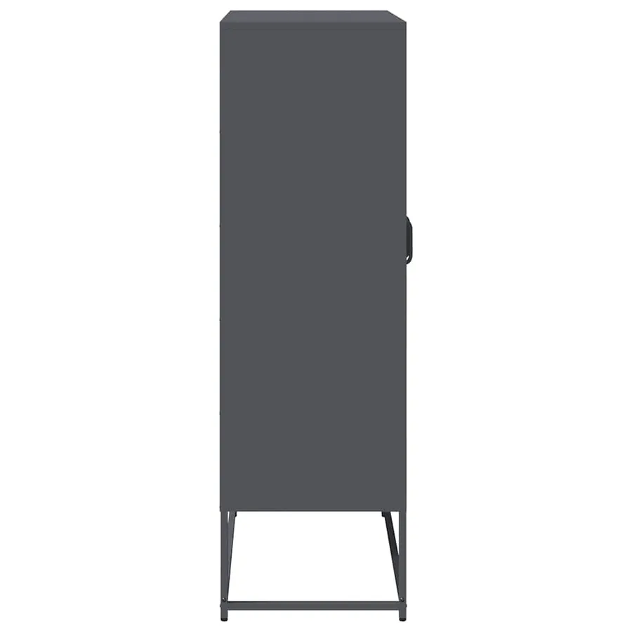 Buffet haut anthracite 68x39x123 cm acier - 7