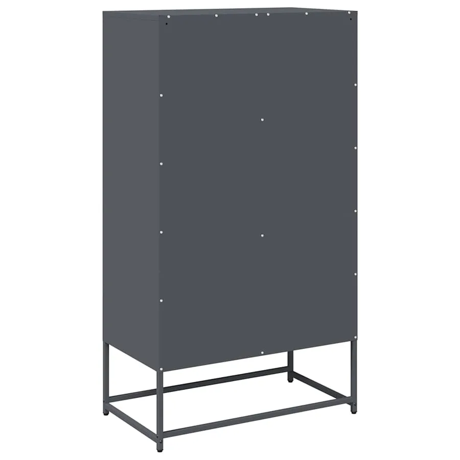 Buffet haut anthracite 68x39x123 cm acier - 8