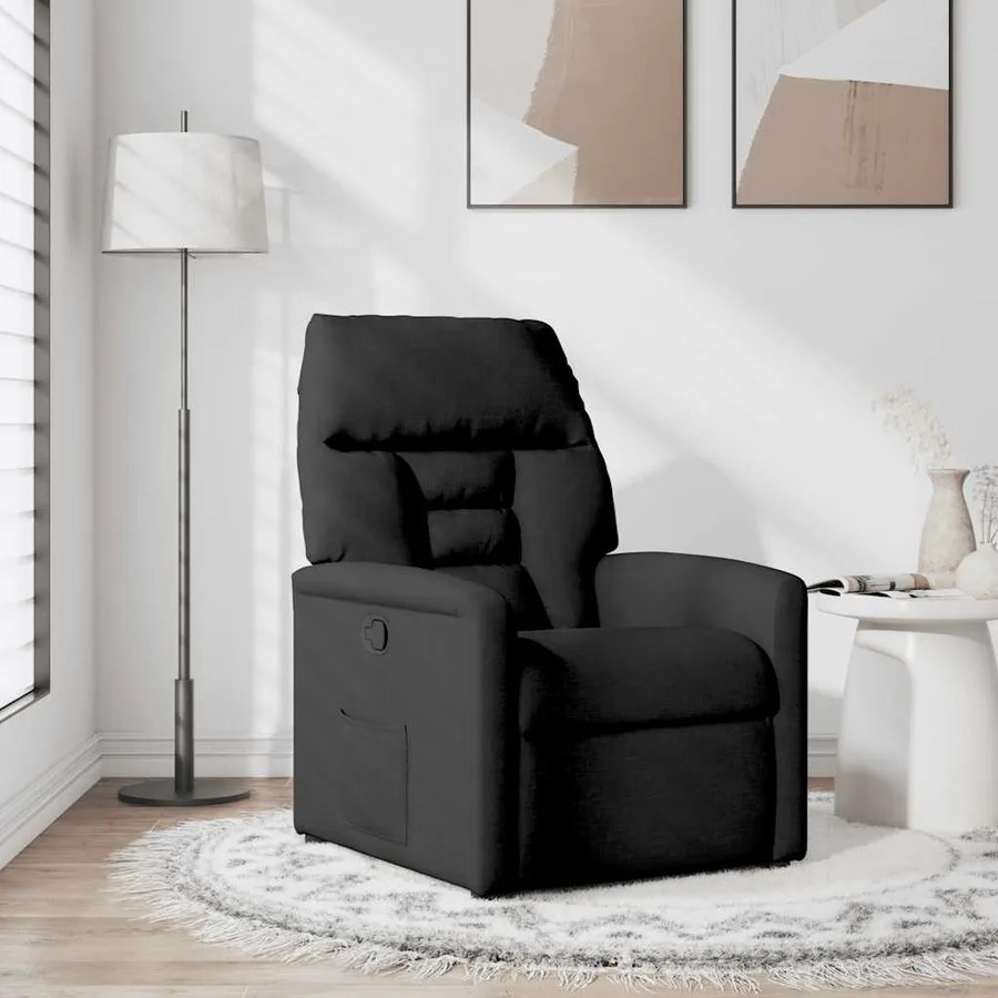 Fauteuil de massage inclinable Noir Tissu - 2