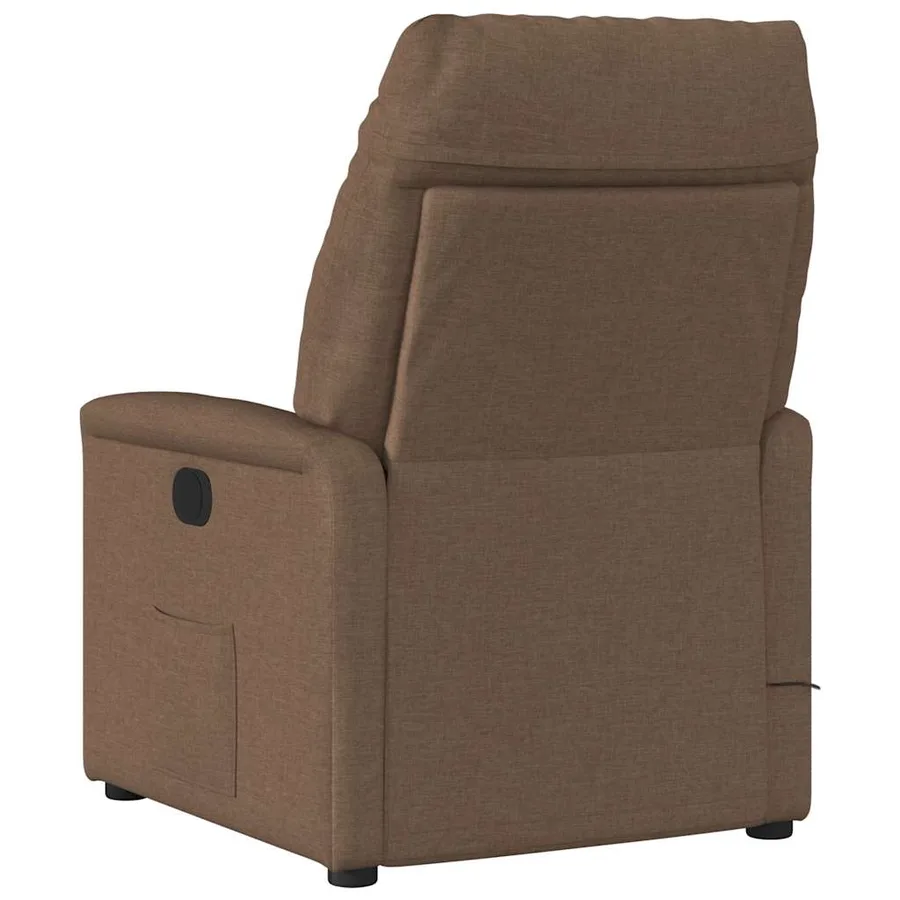 Fauteuil inclinable de massage électrique marron tissu - 6