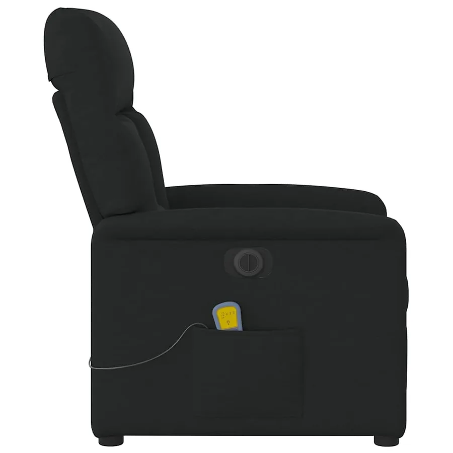 Fauteuil de massage inclinable électrique Noir Tissu - 5