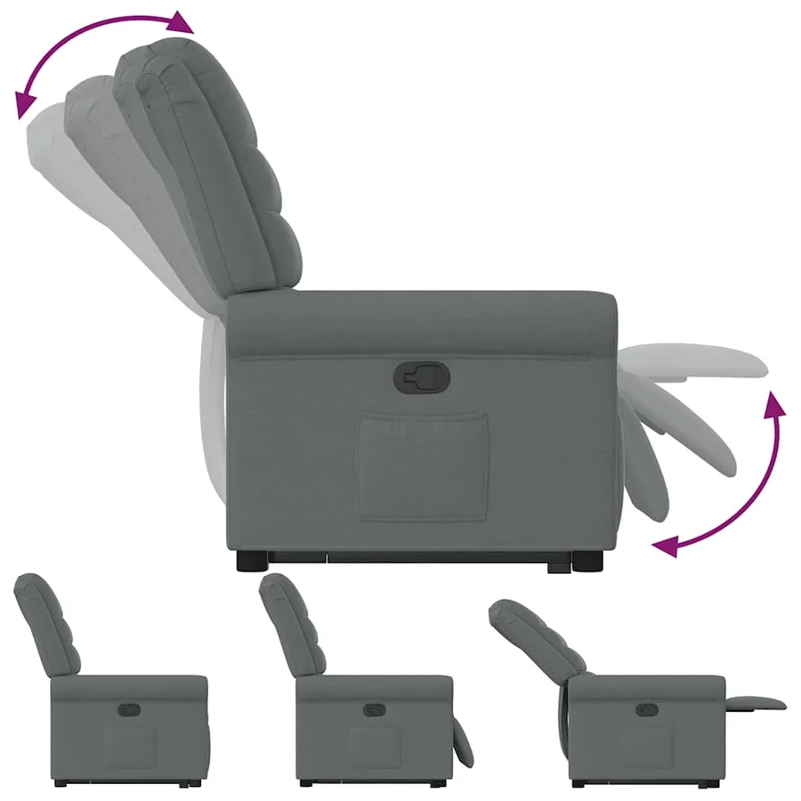 Fauteuil inclinable Gris foncé Tissu - 8