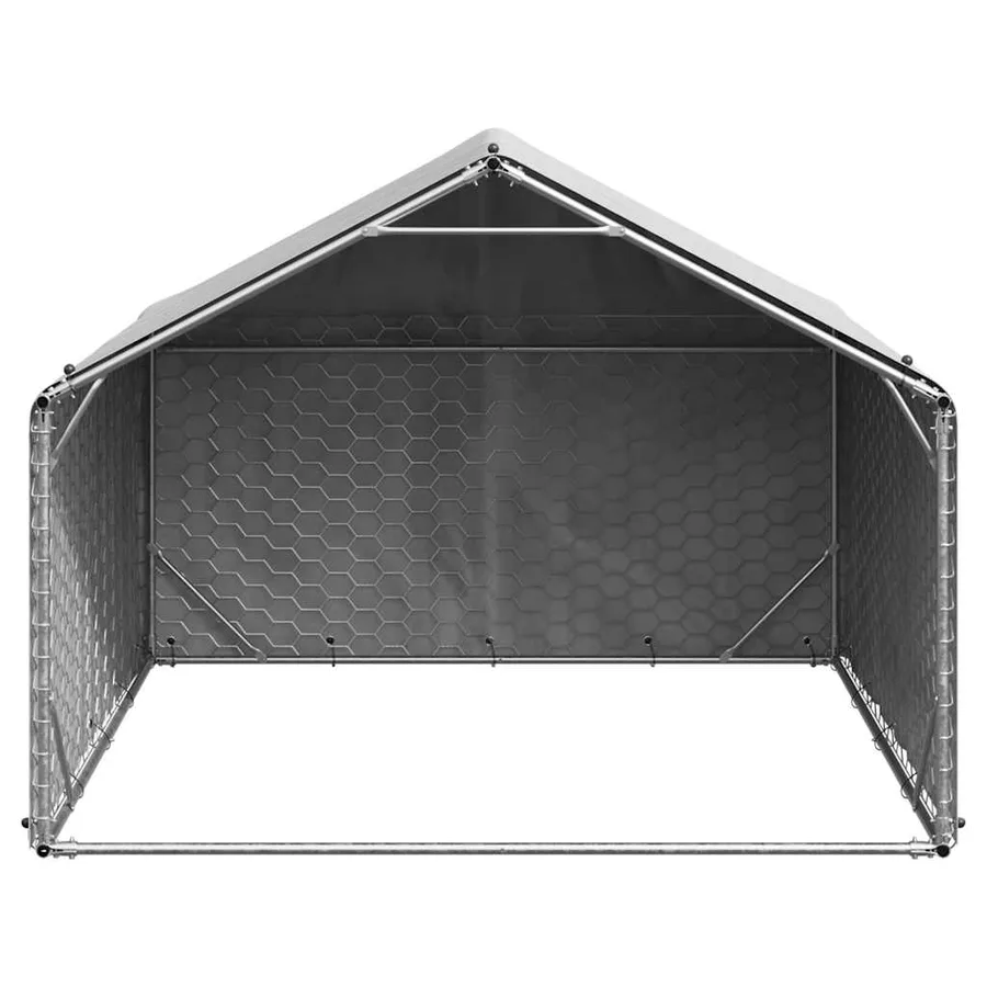 Niche d'extérieur pour chien avec couvercle 2 x 2 x 1,5 m en acier galvanisé - 3
