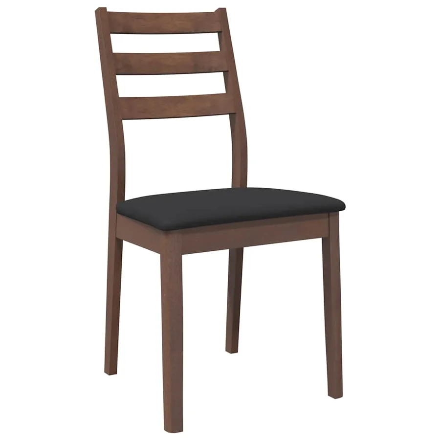 Chaises à manger coussins 2 pcs marron bois massif caoutchouc - 4
