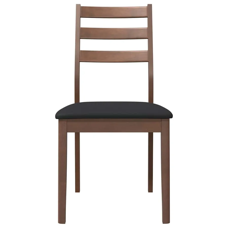 Chaises à manger coussins 2 pcs marron bois massif caoutchouc - 5