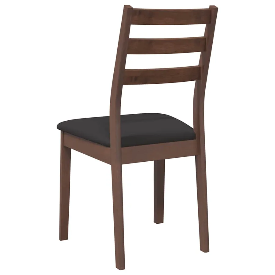 Chaises à manger coussins 2 pcs marron bois massif caoutchouc - 7