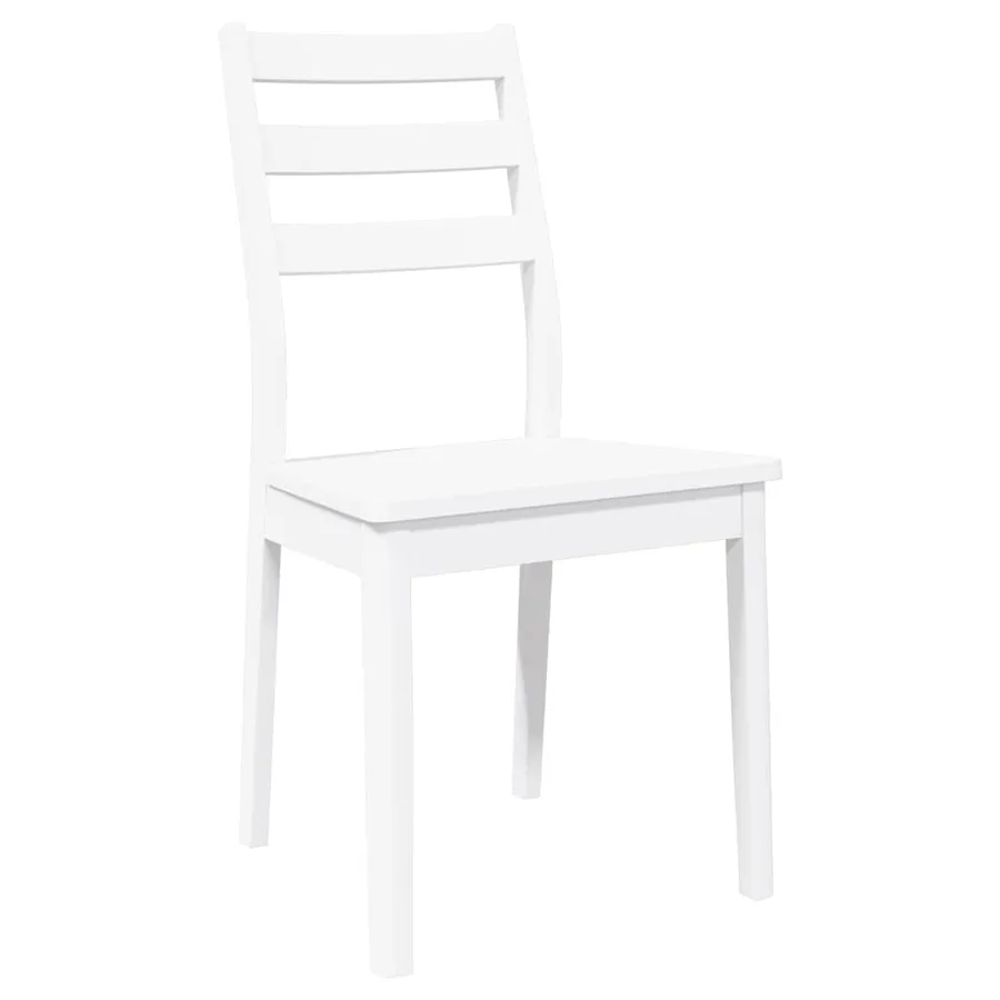Chaises à manger 2 pcs blanc bois massif caoutchouc - 4