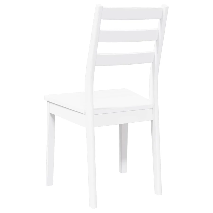 Chaises à manger 2 pcs blanc bois massif caoutchouc - 7