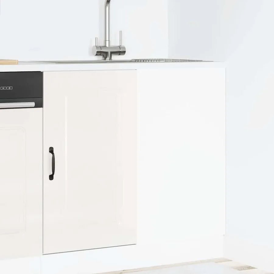 Meuble bas de cuisine « Kalmar » Bois d'ingénierie blanc brillant