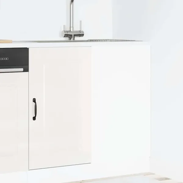 Meuble bas de cuisine « Kalmar » Bois d'ingénierie blanc brillant