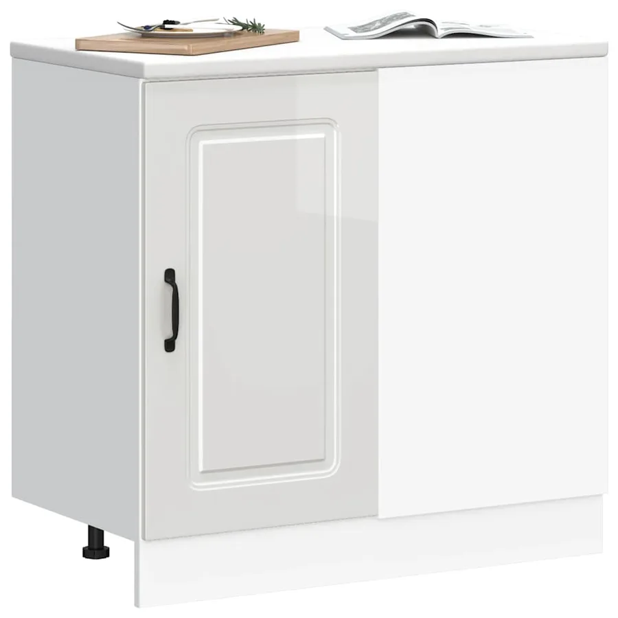 Meuble bas de cuisine « Kalmar » Bois d'ingénierie blanc brillant - 3