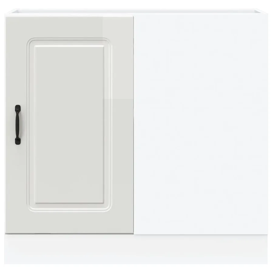 Meuble bas de cuisine « Kalmar » Bois d'ingénierie blanc brillant - 4
