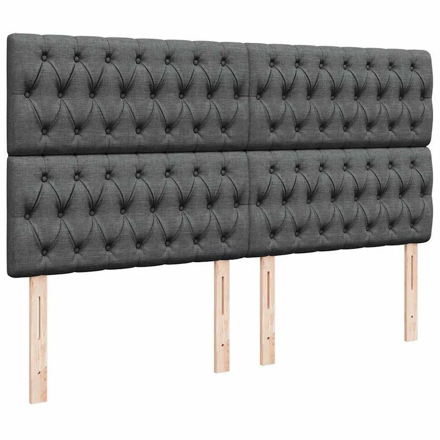 Cadre de lit ottoman avec matelas gris foncé 160x200cm tissu - 9