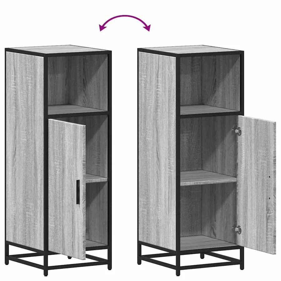 Armoire de salle de bain sonoma gris 35x37,5x100 cm - 9