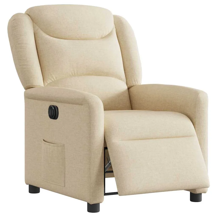 Fauteuil inclinable électrique Crème Tissu - 3