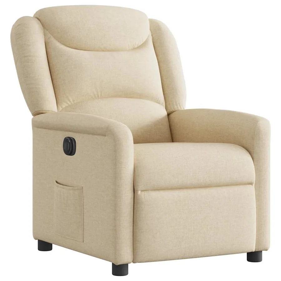 Fauteuil inclinable électrique Crème Tissu - 4