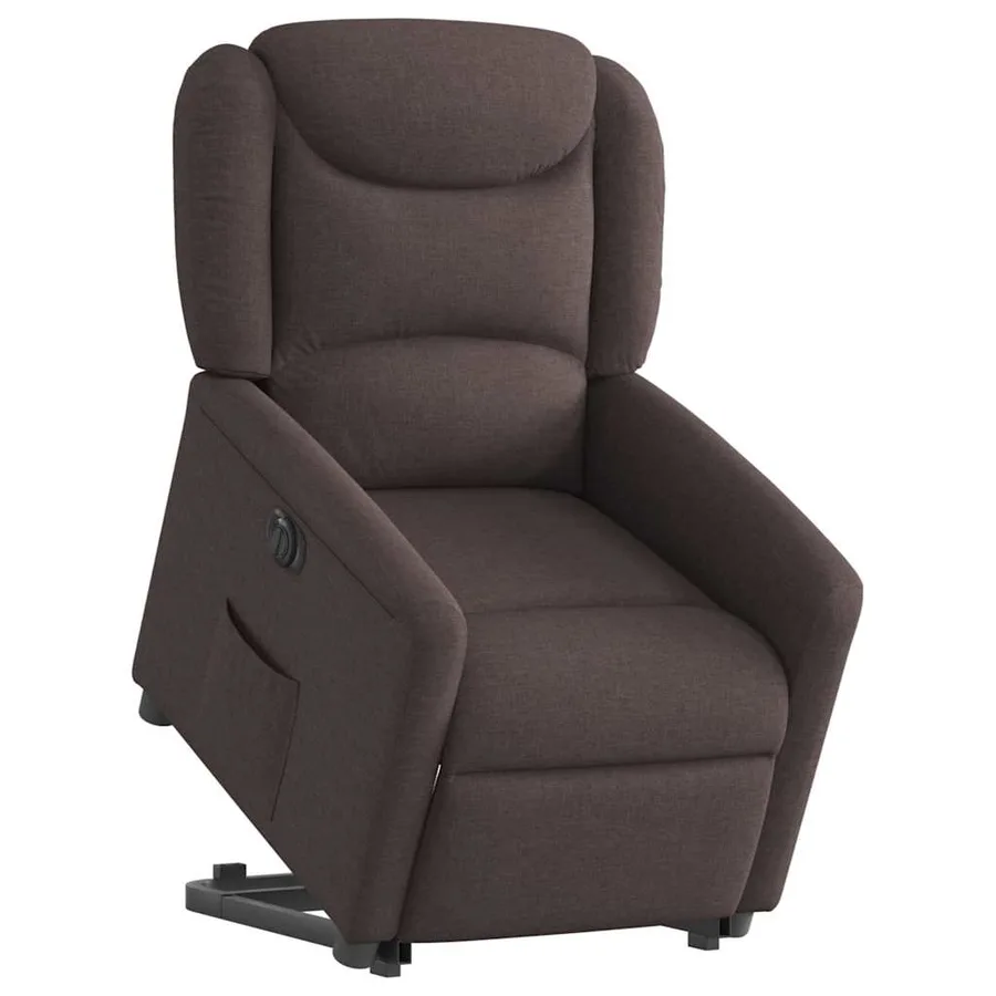 Fauteuil inclinable électrique marron foncé tissu - 3