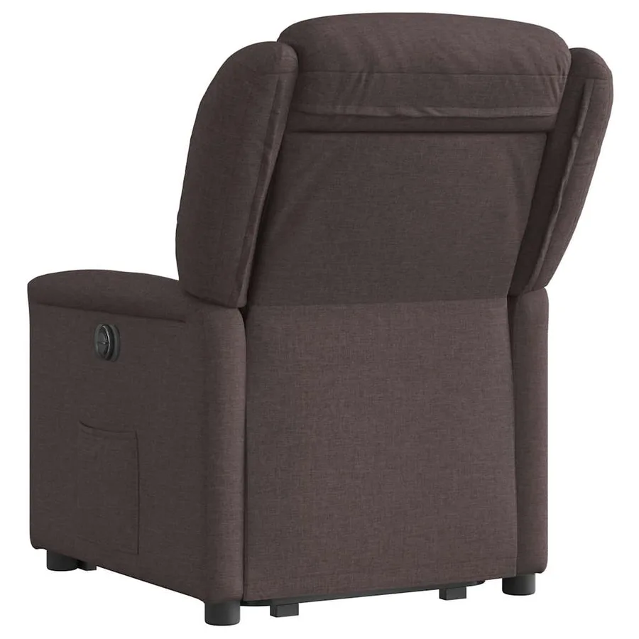 Fauteuil inclinable électrique marron foncé tissu - 7