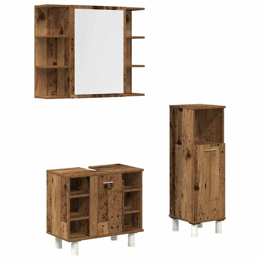 Ensemble de meubles salle de bain 3 pcs bois d'ingénierie - 2