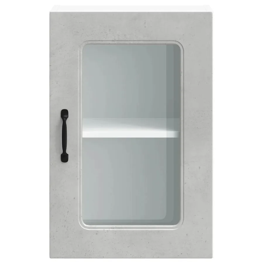 Armoire murale de cuisine avec porte en verre Kalmar gris béton - 6