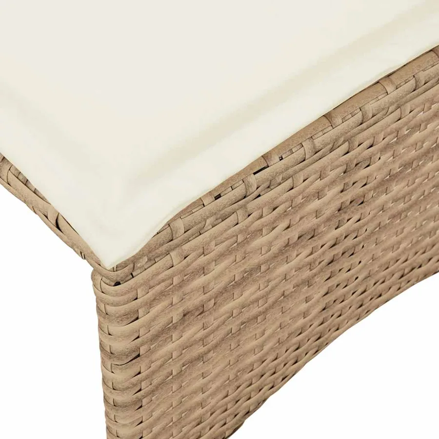 Ensemble à manger de jardin et coussins 3 pcs Beige poly rotin - 10