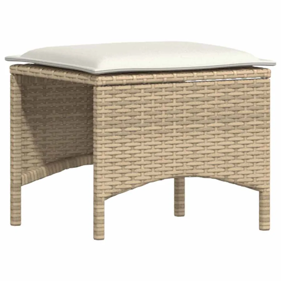 Ensemble à manger de jardin et coussins 3 pcs Beige poly rotin - 6