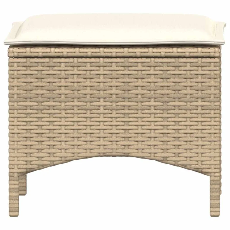 Ensemble à manger de jardin et coussins 3 pcs Beige poly rotin - 8