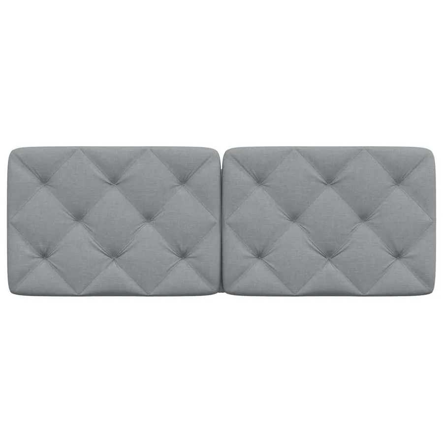 Coussin de tête de lit gris clair 120 cm tissu - 4